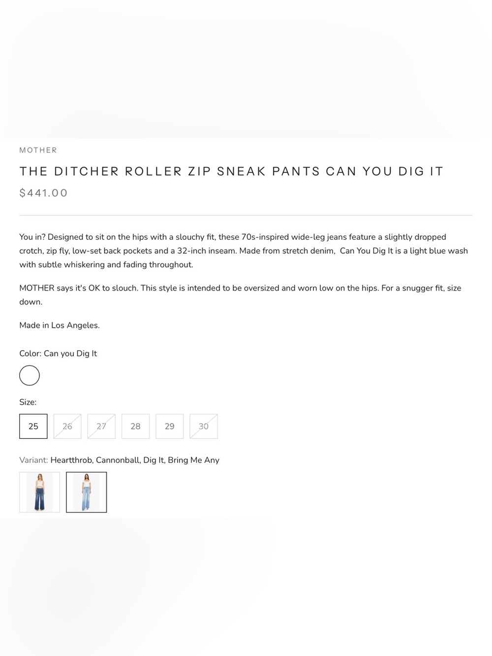 MOTHER Light Blue Wide-Leg High-Rise Jeans - Picture 6 of 6